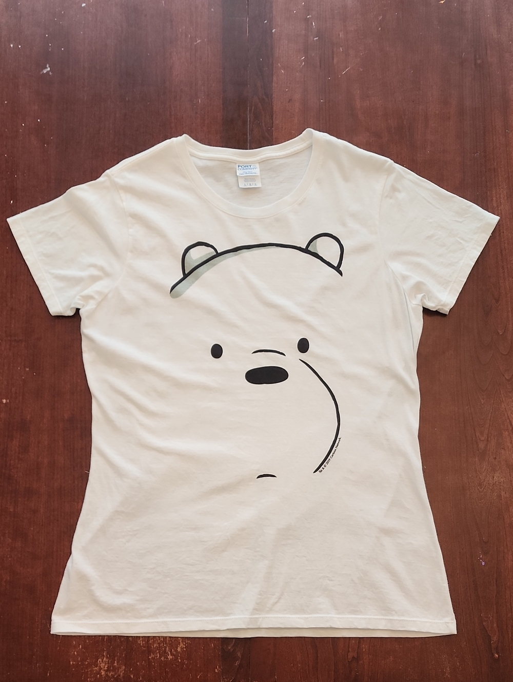 Cartoon Network Ice Bear Face Short Sleeve Tee - Black Graphic